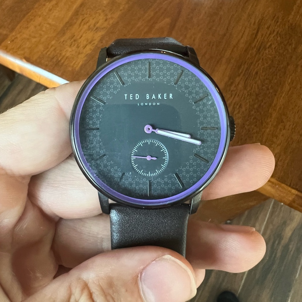 Men's Ted Baker James Black And Purple Dial Watch TE50375002
